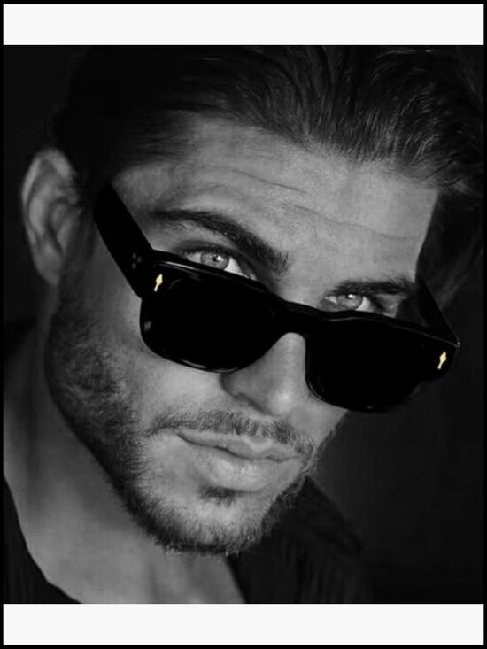 Square Thick Frame Sunglasses Chunky Rectangle Composite main image 5